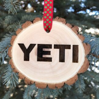 Wooden Christmas Ornament Yeti, Ice Chest, Cooler, Fishing, Tundra, Hopper