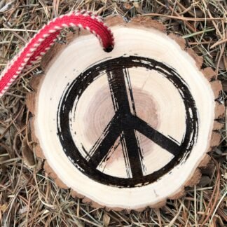 Wooden Christmas Ornament Peace Sign, Peace Symbol, Wood Slice, Hippie, Imagine This, John Lennon, Peace and Love, 1960s, Shalom,