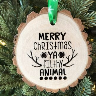 Merry Christmas Ya Filthy Animal, Keep the Change, Wooden Christmas Ornament, Macaulay Culkin, Home Alone, Make My Day, Free Personalization