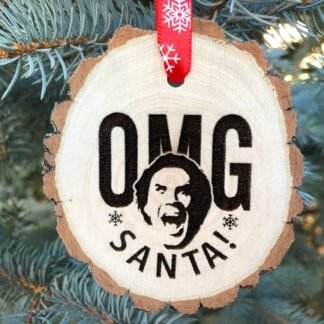 OMG Santa Wooden Christmas Ornament, 2020, Buddy Elf, Movie, Will, What's Your Favorite Color, Reindeer, Silent Night, Free Personalization