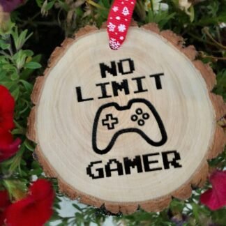 Wooden Christmas Ornament No Limit Gamer, Gamer Life, Playstation, Xbox, Gaming, Gamer Life Gift, Personalize Ornament,  Nintendo Controller