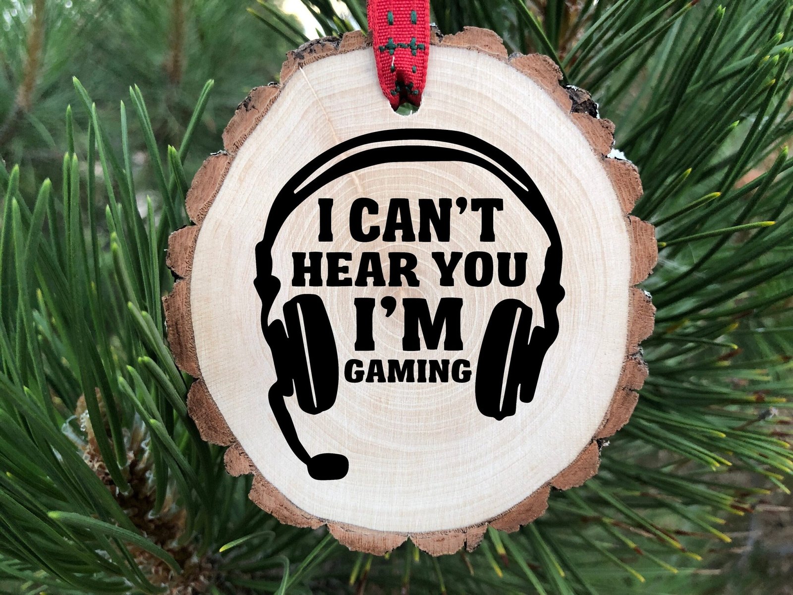 I Can't Hear You I'm Gaming Wooden Christmas Ornament, Playstation, World of Warcraft, Xbox, Minecraft, Gamer Life, Personalize Ornament