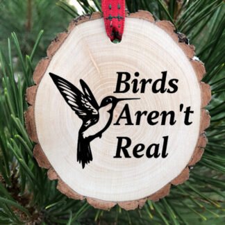 Bird's Aren't Real Wooden Christmas Ornament, Jeffrey Epstein, Funny Christmas, Gen Z Conspiracy Theory, 2021, Free Personalization