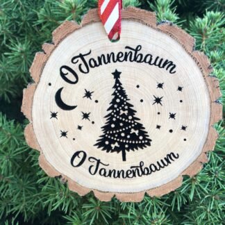 O Tannenbaum Wooden German Christmas Tree Ornament, Silent Night, Ernst Anschütz, Fröhliche Weihnachten, Free Personalization