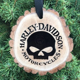 Harley Motorcycle Ornament, Wooden Slice Christmas Ornament, Sturgis, Harley Lover, Boyfriend Gift, Willie G, Free Personalization