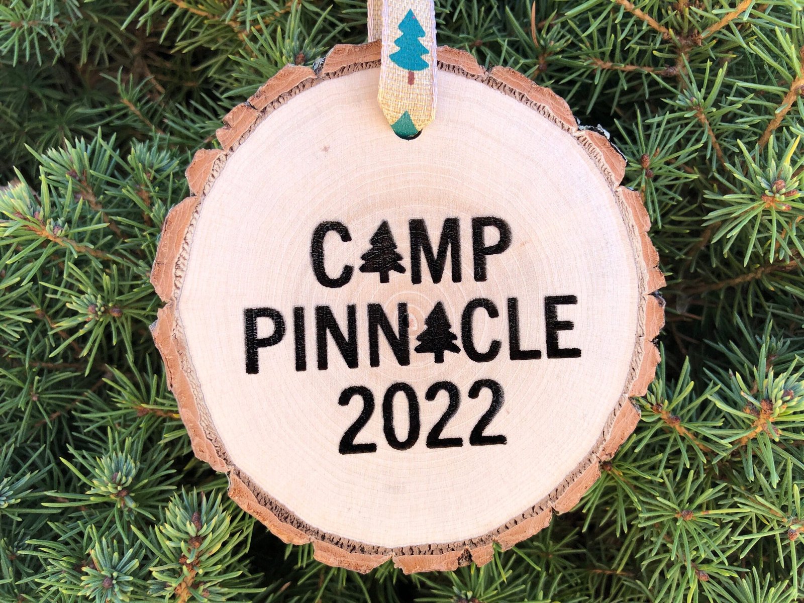 Wooden Christmas Ornament Summer Camp, Custom Ornament, Rustic Ornament, Aspen Log, Family Camp, Sleepaway Camp, YMCA