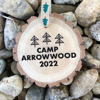 Wooden Camp Ornament, Arrowwood, Shamineau, YMCA, Kippewa, Timberline, Walt Whitman, Watitoh, Winaukee, Custom, Family Camp, Sleepaway Camp