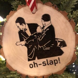 Oh Slap Wooden Christmas Ornament, Will, Chris, Funny Christmas, Meme, Jada, Conspiracy Theory, F-Bomb, The Oscars, Free Personalization