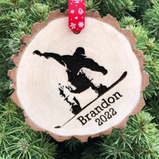 Snowboard Ornament, Ski Vacation Christmas, Shred, Gnar, Tahoe, Snowboarder Gift, Colorado, Mammoth, Utah, Vail, Breck, Free Personalization