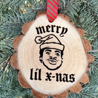 Merry Lil X-Nas Wooden Christmas Ornament, Lil Nas X, Hiphop, Rapper, Drake, Girlfriend Gift, Old Town Road, 7, Free Personalization