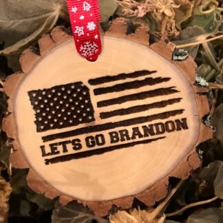 Let's Go Brandon Wooden Christmas Ornament, Brandon Brown, Biden, Trump, Race Car, Funny Christmas, Personalized Gift
