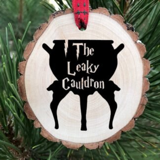 The Leaky Cauldron Wooden Christmas Ornament, Wizard Inspired, Alchemy, Laser Engraving, Free Personalization