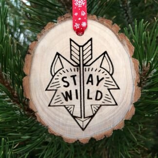 Stay Wild Wooden Christmas Ornament, Seek Adventure, Summer Camp, Custom Rustic Ornament, Aspen Log, Family Camp, Sleepaway Camp, YMCA
