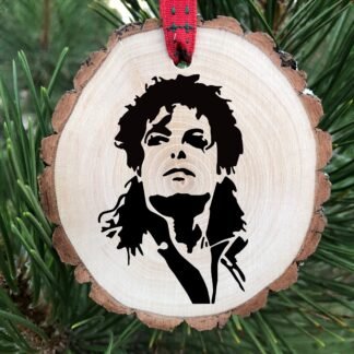 Michael Jackson Wooden Engraved Ornament - Unique Tribute for Fans, Christmas Ornament, King of Pop, Billie Jean, Retro 80's Gift