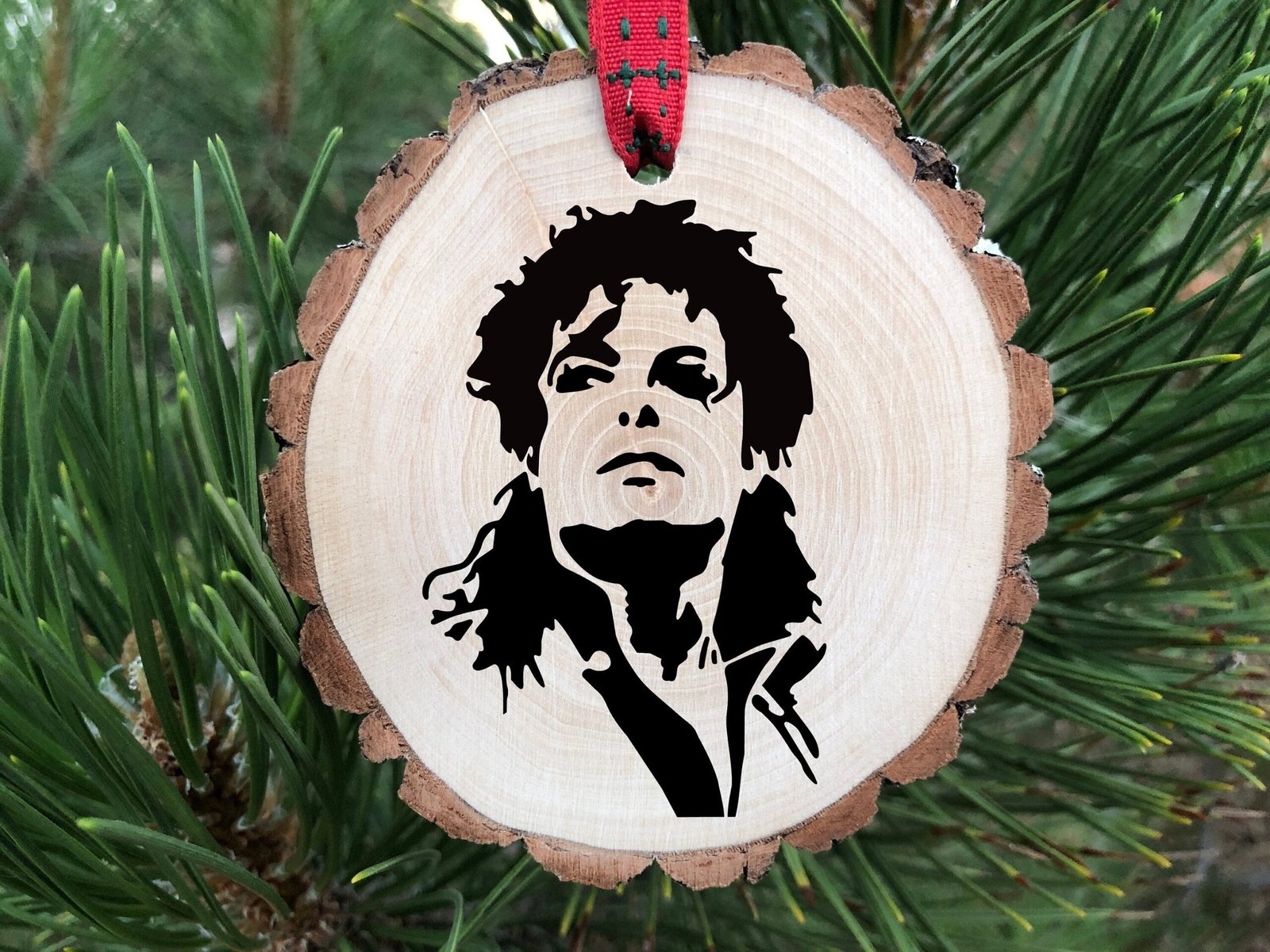 Michael Jackson Wooden Engraved Ornament - Unique Tribute for Fans, Christmas Ornament, King of Pop, Billie Jean, Retro 80's Gift