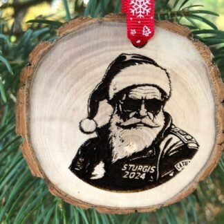 Sturgis Santa Wooden Christmas Ornament, Motorcycle Rally, Harley Lover, Boyfriend Gift, 2024