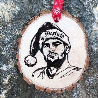 Baker Mayfield Wooden Christmas Ornament, Buccaneers, Oklahoma, Santa Hat, SVG, Keepsake, Cleveland, Tampa Bay, The Baker, Football