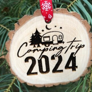 Camping Trip 2024 Wooden Christmas Ornament, Summer Camp, Family Camp, Sleepaway Camp, YMCA, Family Vacation