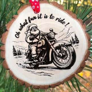 Oh What Fun it is to Ride Wooden Slice Christmas Ornament, Motorcycle Rally, Harley Lover, Boyfriend Husband Gift, Sturgis Rally, Biker