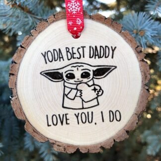 Yoda Best Dad Mom Grandpa Uncle Aunt Grandma Wooden Christmas Ornament, Star Wars, Mandalorian, Child, Christmas Merry, Free Personalization