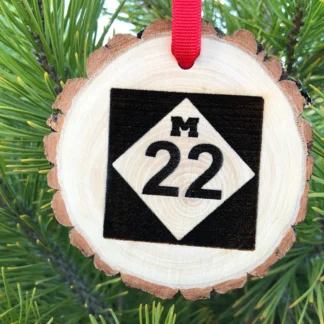 Highway Sign Ornament M22, Michigan, Coastal Highway Sign, Wood Slices, Cars Movie, Interstate Sign, Harley Davidson, Free Personalization